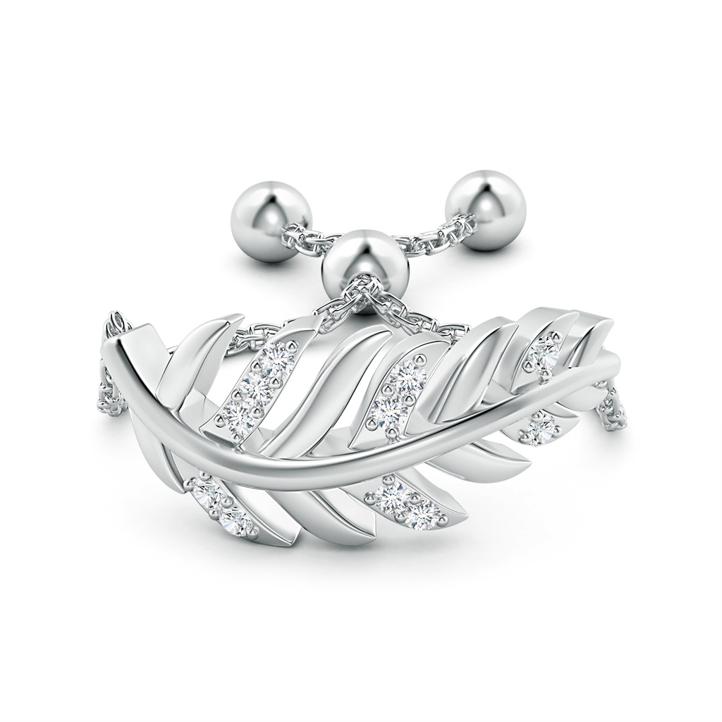 1.1mm GVS2 Nature-Inspired Diamond Leaf Bolo Ring in White Gold - side_1