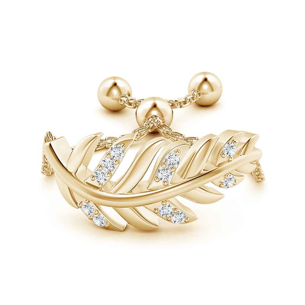 1.1mm GVS2 Nature-Inspired Diamond Leaf Bolo Ring in Yellow Gold - side_1