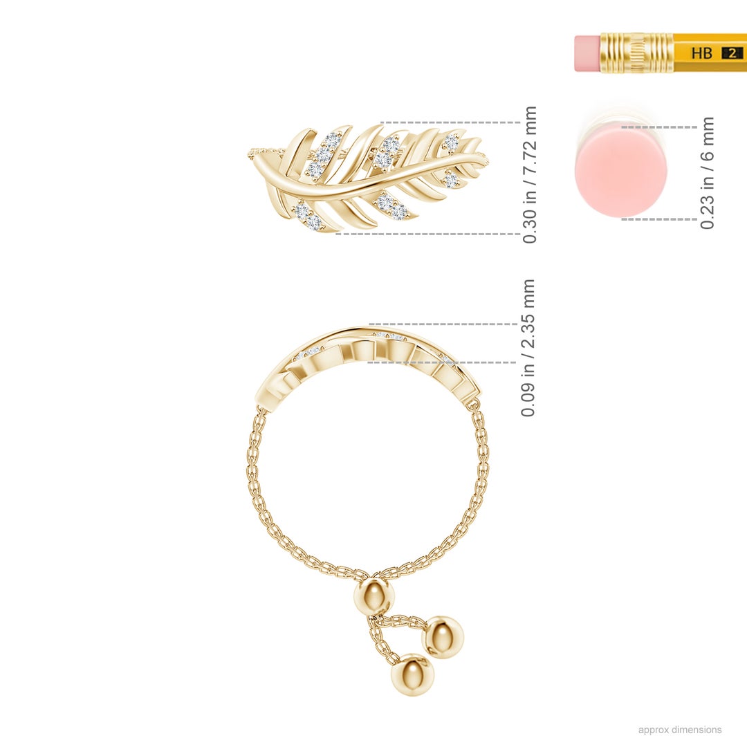 Nature-Inspired Diamond Leaf Bolo Ring