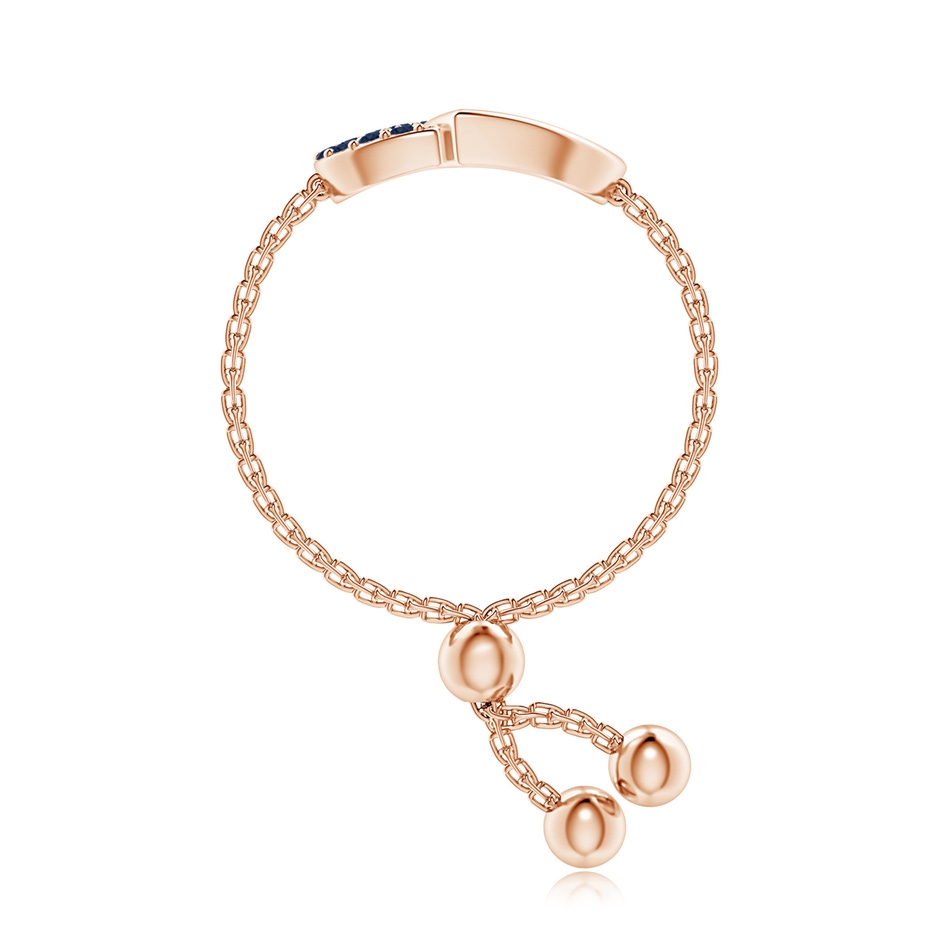 1mm AA Sapphire Intertwined Heart Bolo Ring in Rose Gold side-2
