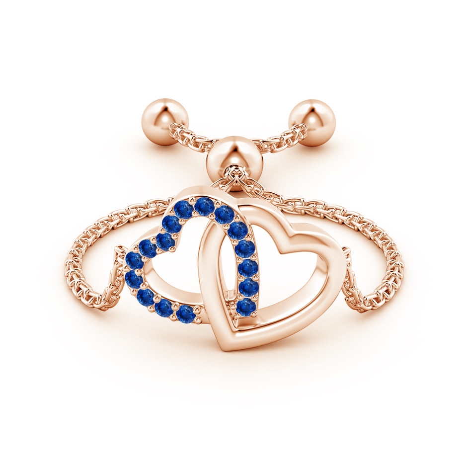 1mm AAA Sapphire Intertwined Heart Bolo Ring in Rose Gold side-1