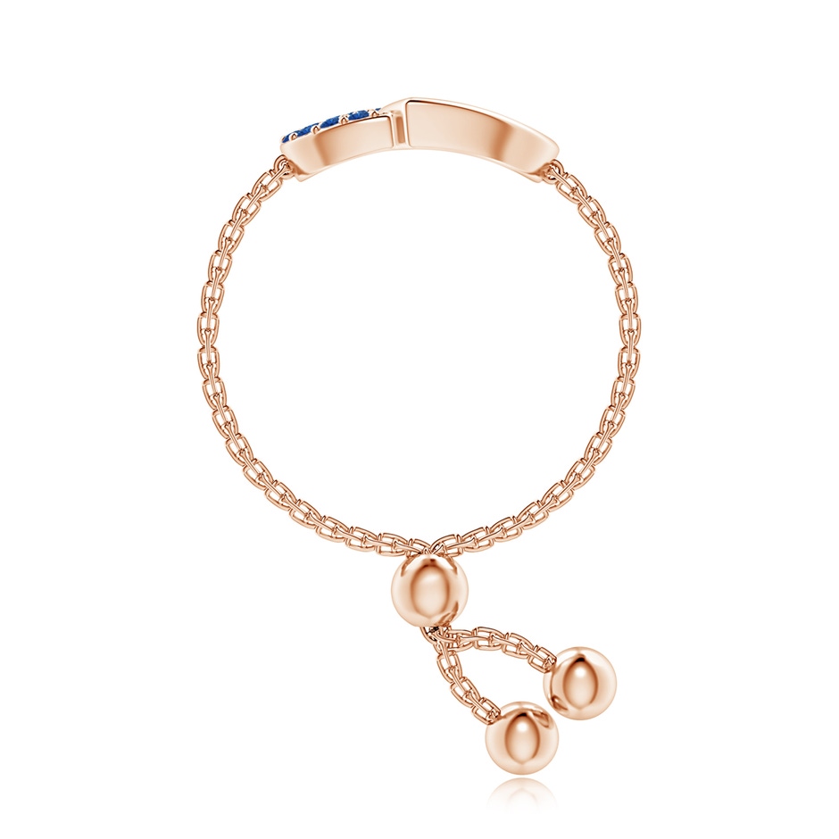 1mm AAA Sapphire Intertwined Heart Bolo Ring in Rose Gold side-2