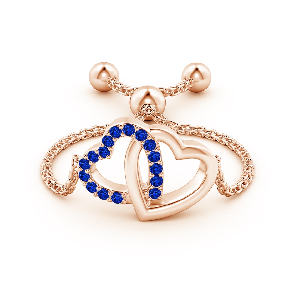 1mm AAAA Sapphire Intertwined Heart Bolo Ring in Rose Gold side-1
