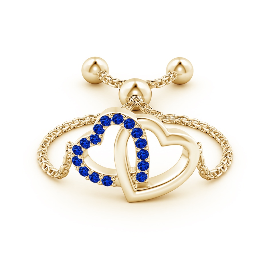 1mm AAAA Sapphire Intertwined Heart Bolo Ring in Yellow Gold side-1