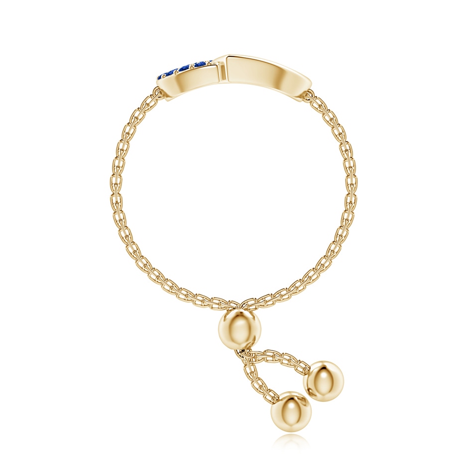 1mm AAAA Sapphire Intertwined Heart Bolo Ring in Yellow Gold side-2