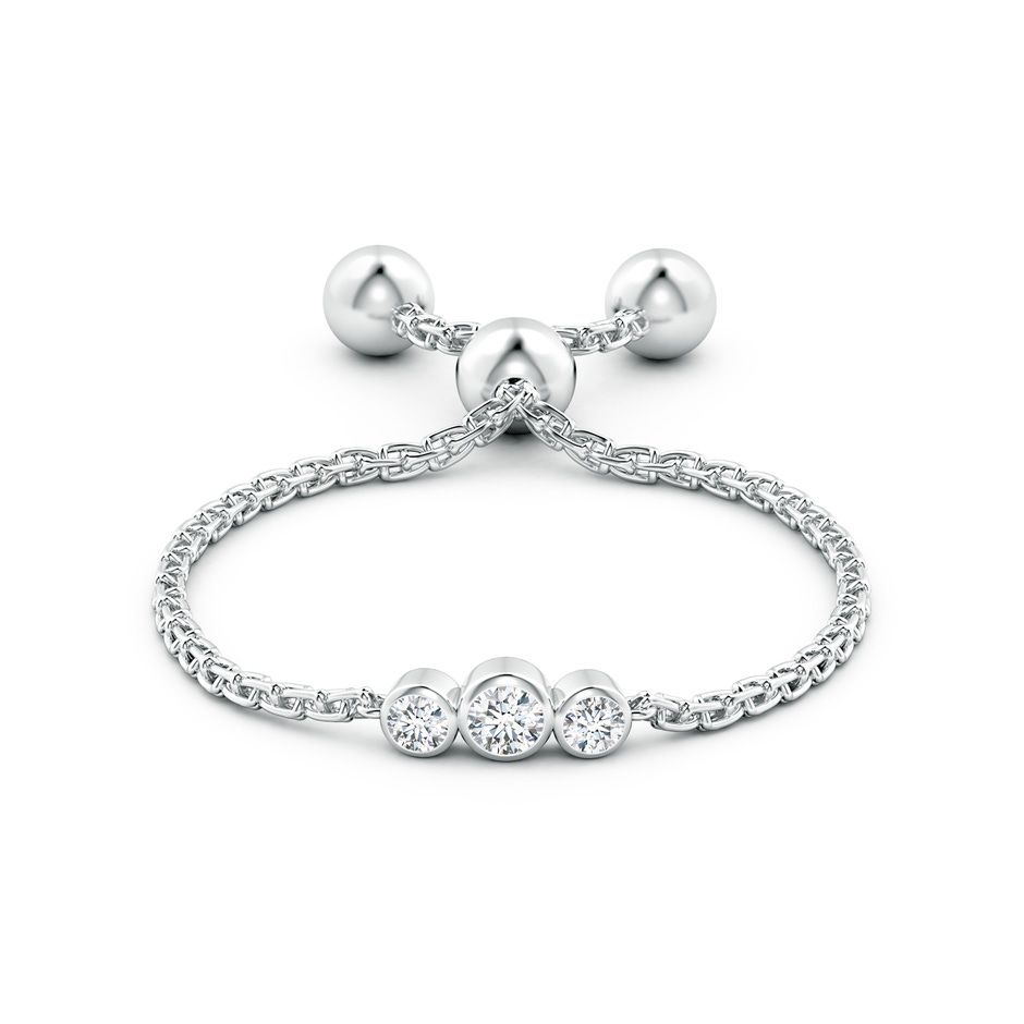 1.85mm GVS2 Bezel-Set Round Diamond Three Stone Bolo Ring in White Gold side-1