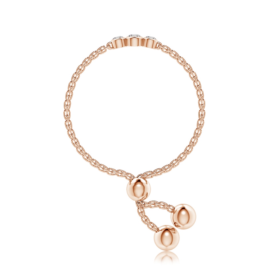 1.85mm IJI1I2 Bezel-Set Round Diamond Three Stone Bolo Ring in Rose Gold side-2