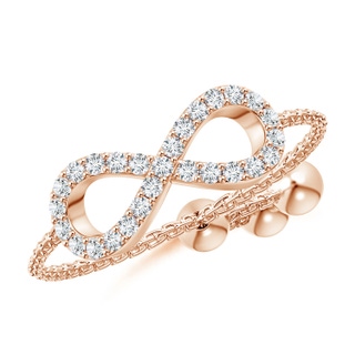 1.1mm GVS2 Prong-Set Diamond Infinity Bolo Ring in Rose Gold