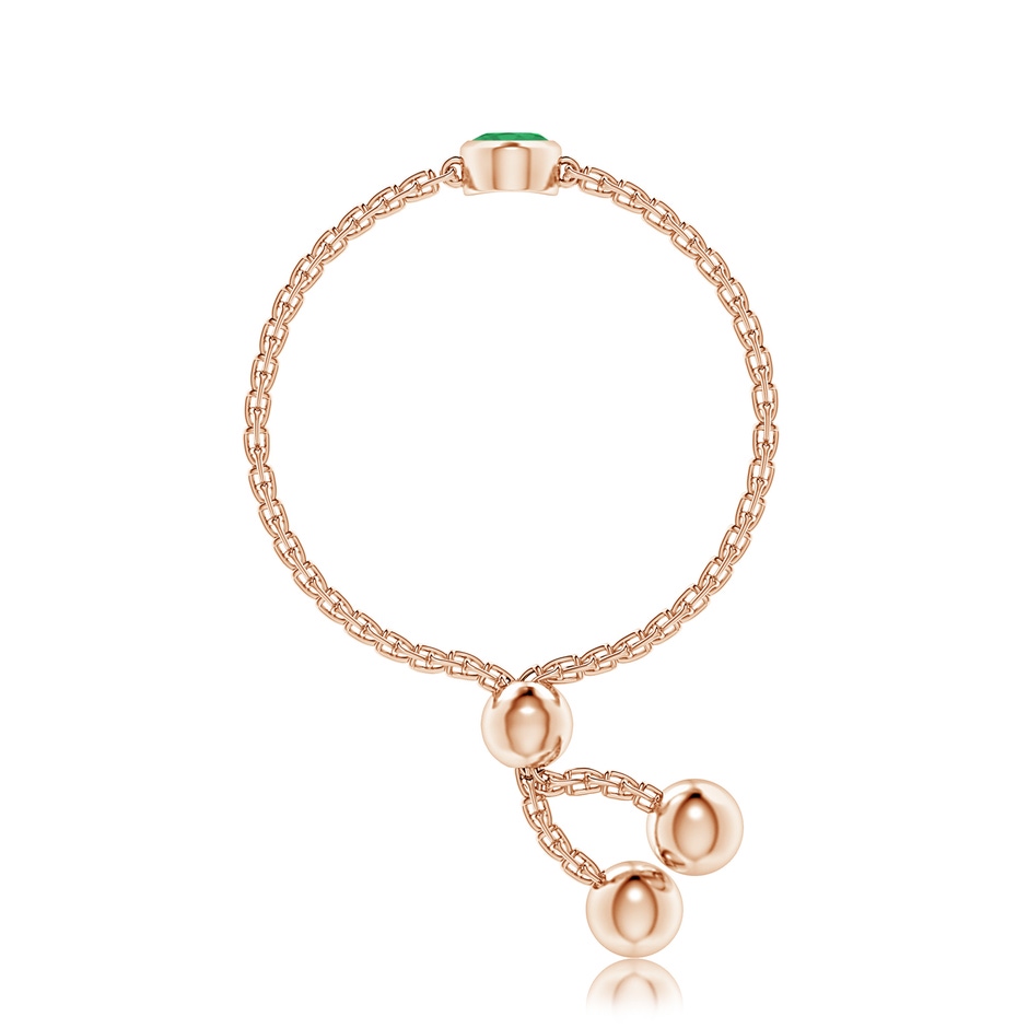 4x3mm A Bezel-Set Oval Emerald Bolo Ring in Rose Gold side-2