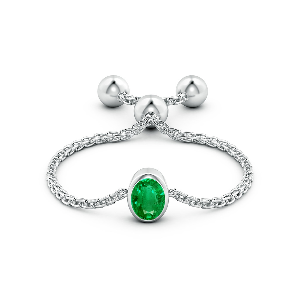 4x3mm AAA Bezel-Set Oval Emerald Bolo Ring in White Gold - side_1