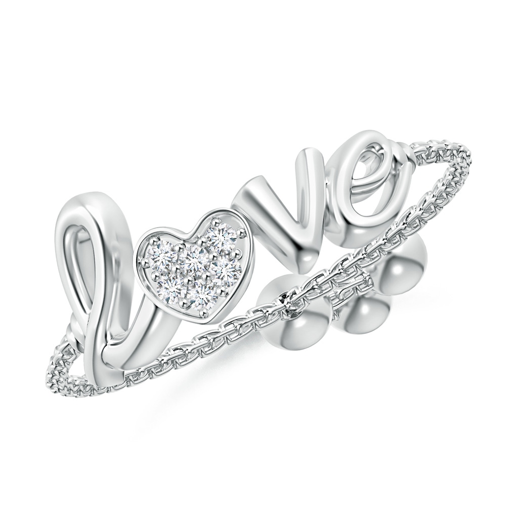 1.1mm GVS2 Pave-Set Diamond Heart Love Bolo Ring in White Gold