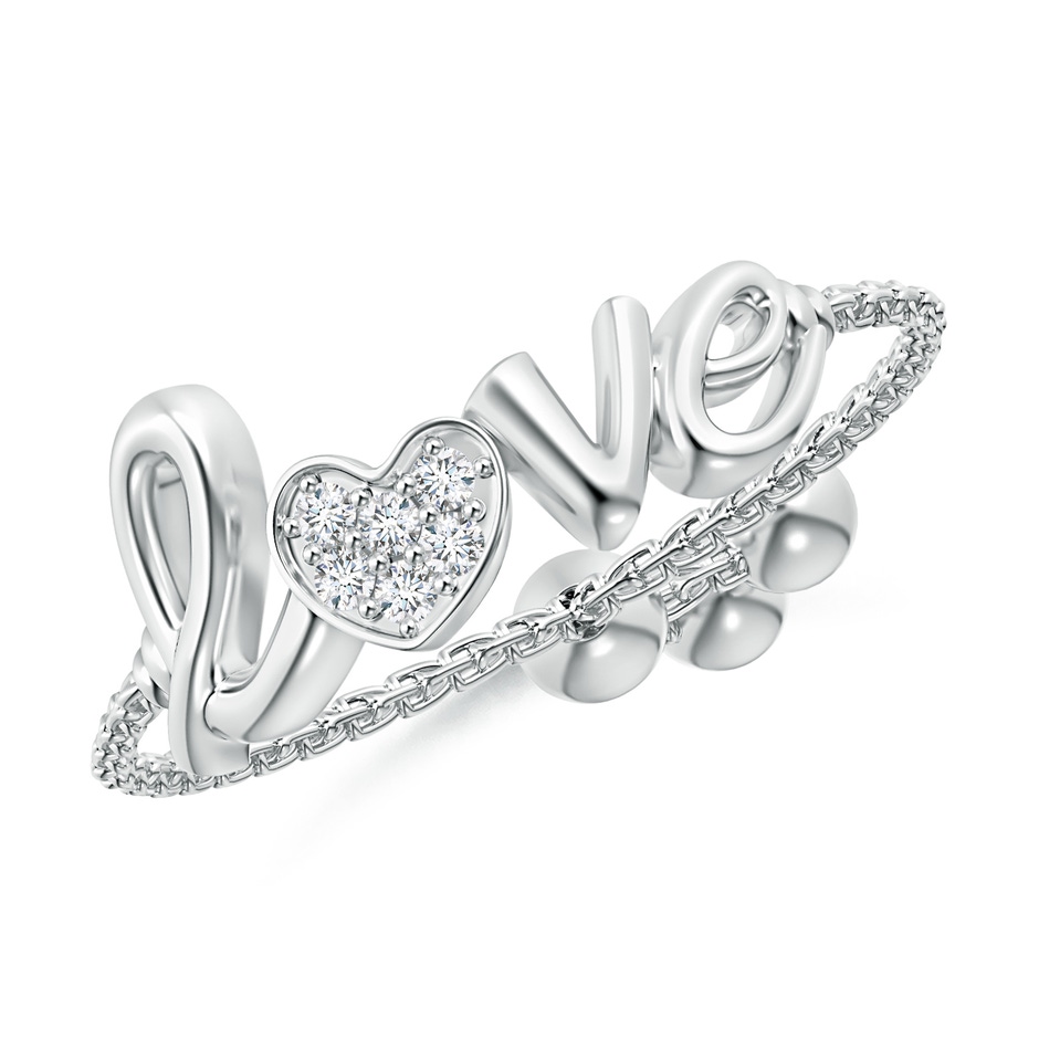 1.1mm GVS2 Pave-Set Diamond Heart Love Bolo Ring in White Gold 