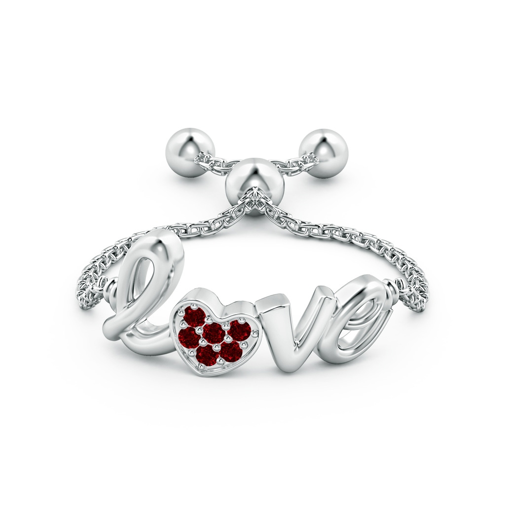 1.1mm AAAA Pave-Set Ruby Heart Love Bolo Ring in White Gold - side_1