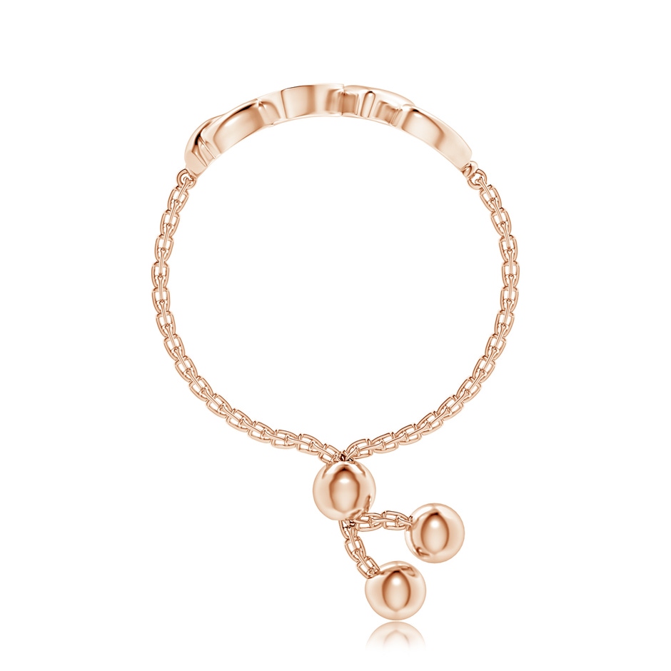 1.1mm AA Pave-Set Sapphire Heart Love Bolo Ring in Rose Gold side-2