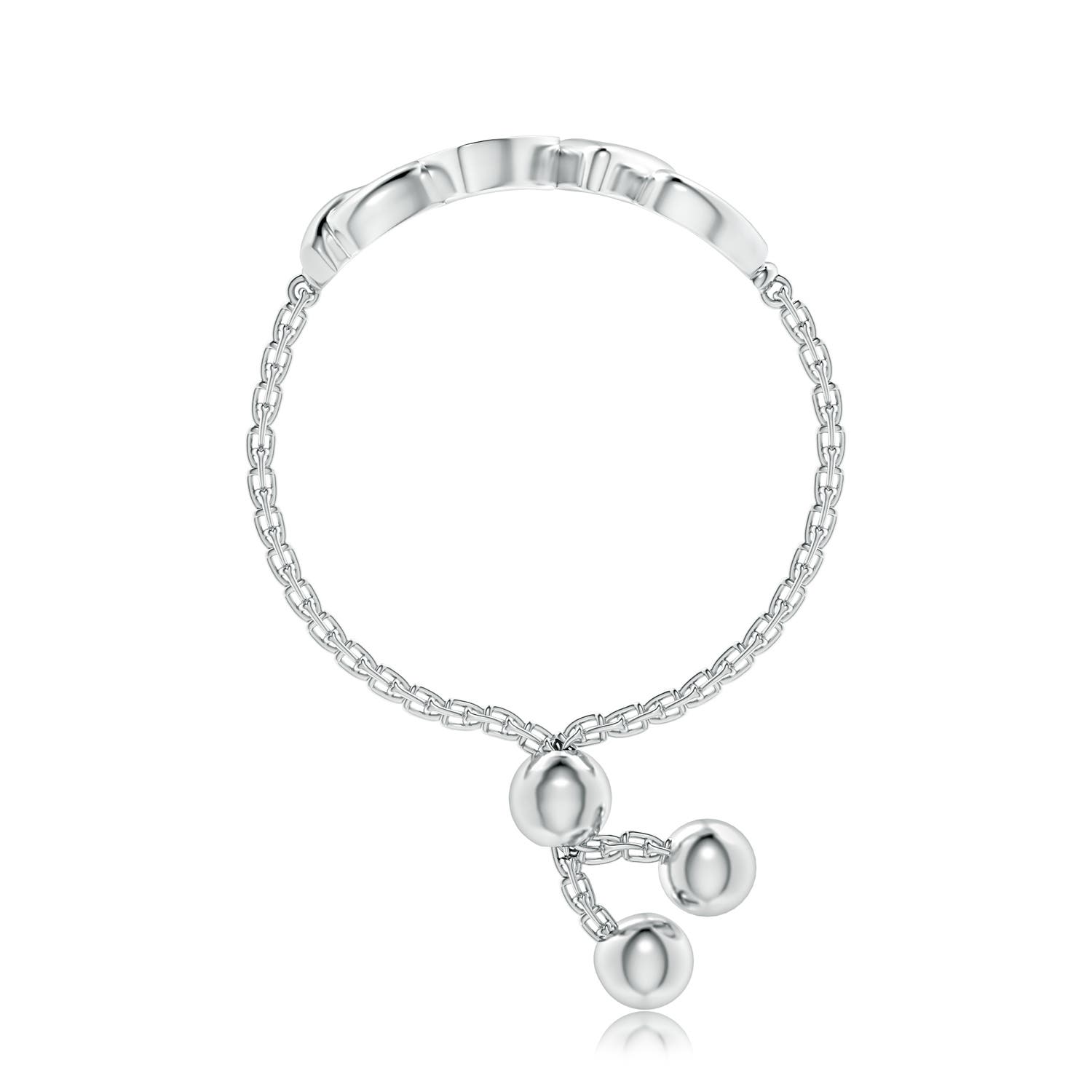 1.1mm AAAA Pave-Set Sapphire Heart Love Bolo Ring in White Gold - side 3