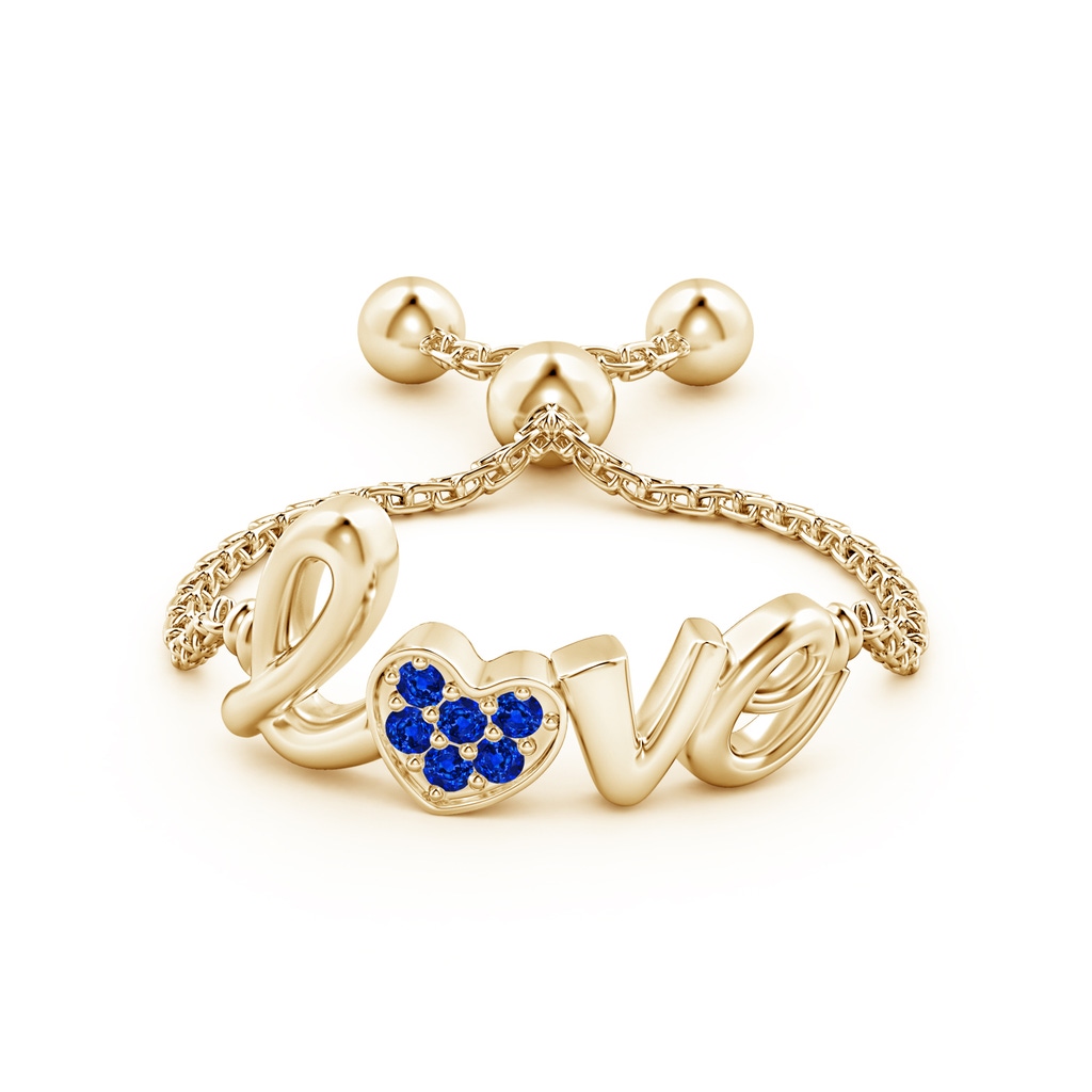 1.1mm AAAA Pave-Set Sapphire Heart Love Bolo Ring in Yellow Gold - side_1