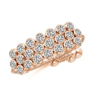 1.8mm KI3 Three Row Bezel-Set Diamond Tennis Bolo Ring in Rose Gold