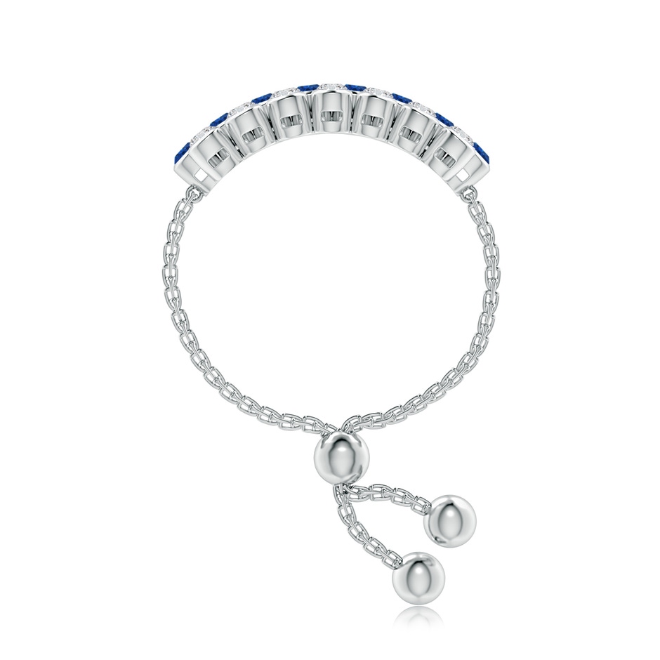 1.8mm AAA Three Row Bezel-Set Sapphire and Diamond Tennis Bolo Ring in White Gold side-2