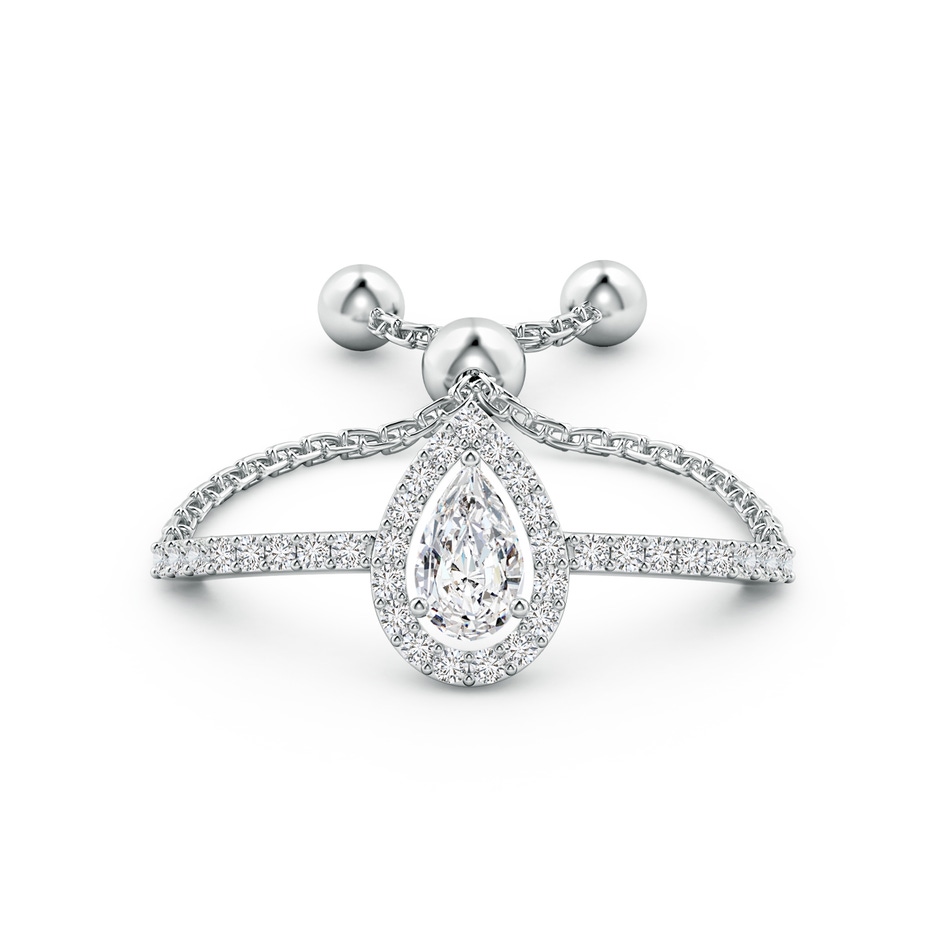 5x3mm HSI2 Floating Pear-Shaped Diamond Bolo Ring with Halo in White Gold side-1