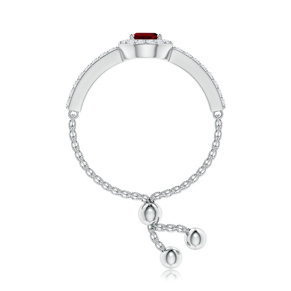 6x4mm AAAA Floating Pear-Shaped Ruby Bolo Ring with Halo in White Gold side 299