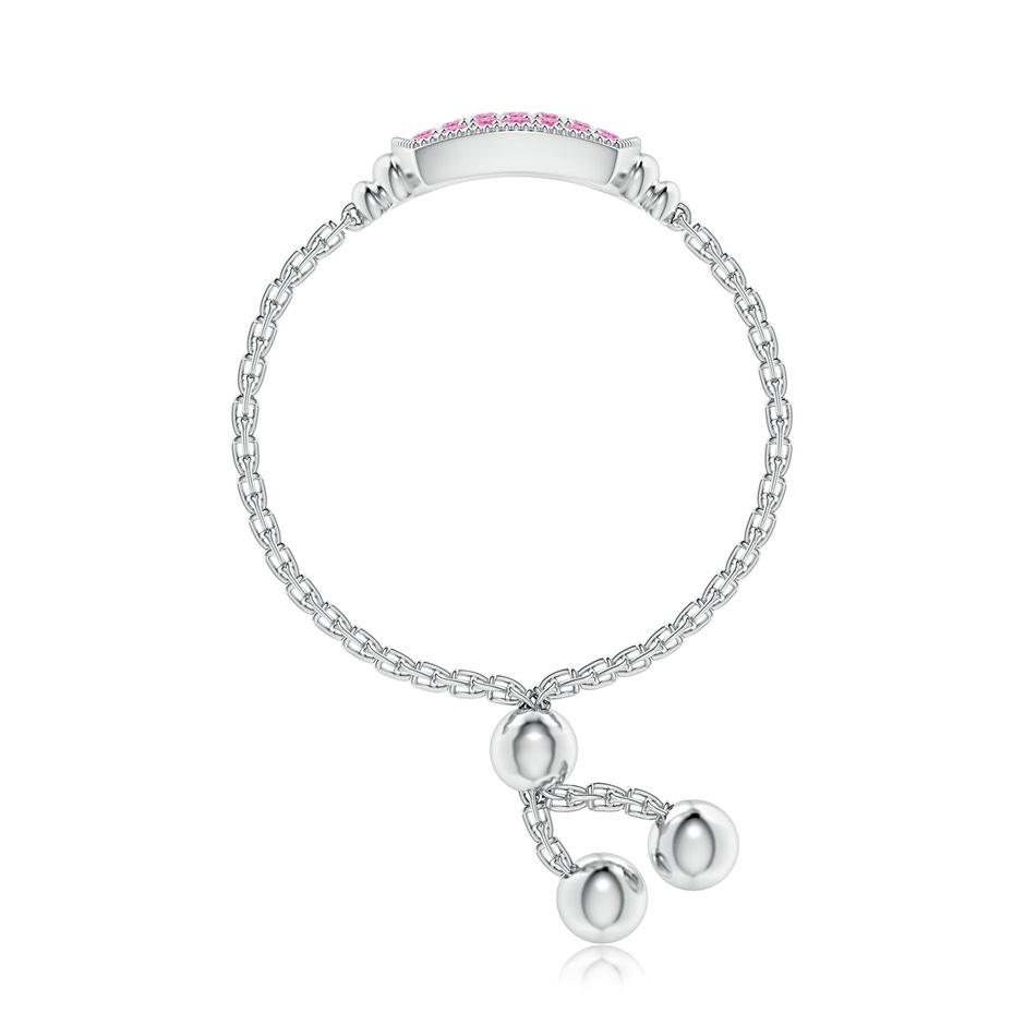 1.2mm A Pave-Set Pink Sapphire Cushion Bolo Ring in White Gold side-2