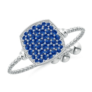 1.2mm AAA Pave-Set Sapphire Cushion Bolo Ring in White Gold