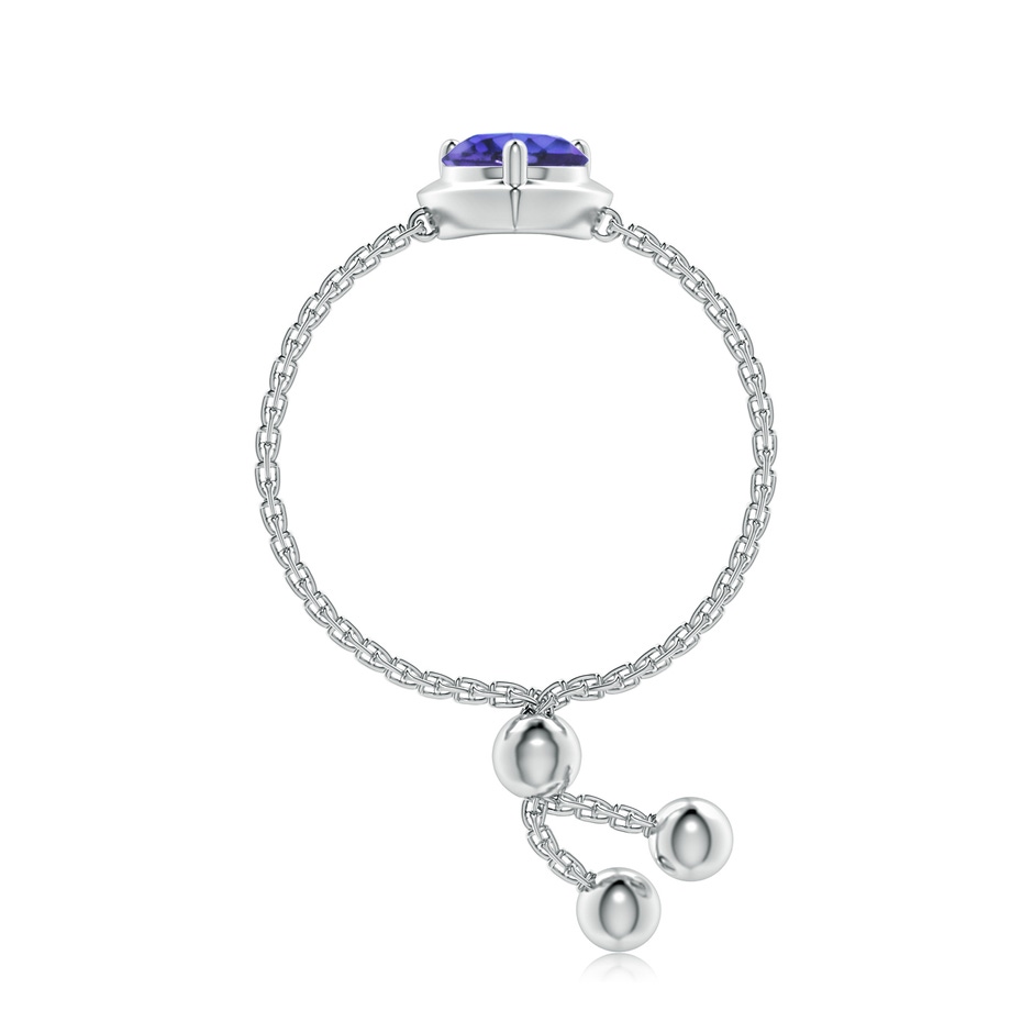 5mm AAA Round Tanzanite Solitaire Heart Bolo Ring in White Gold side-2