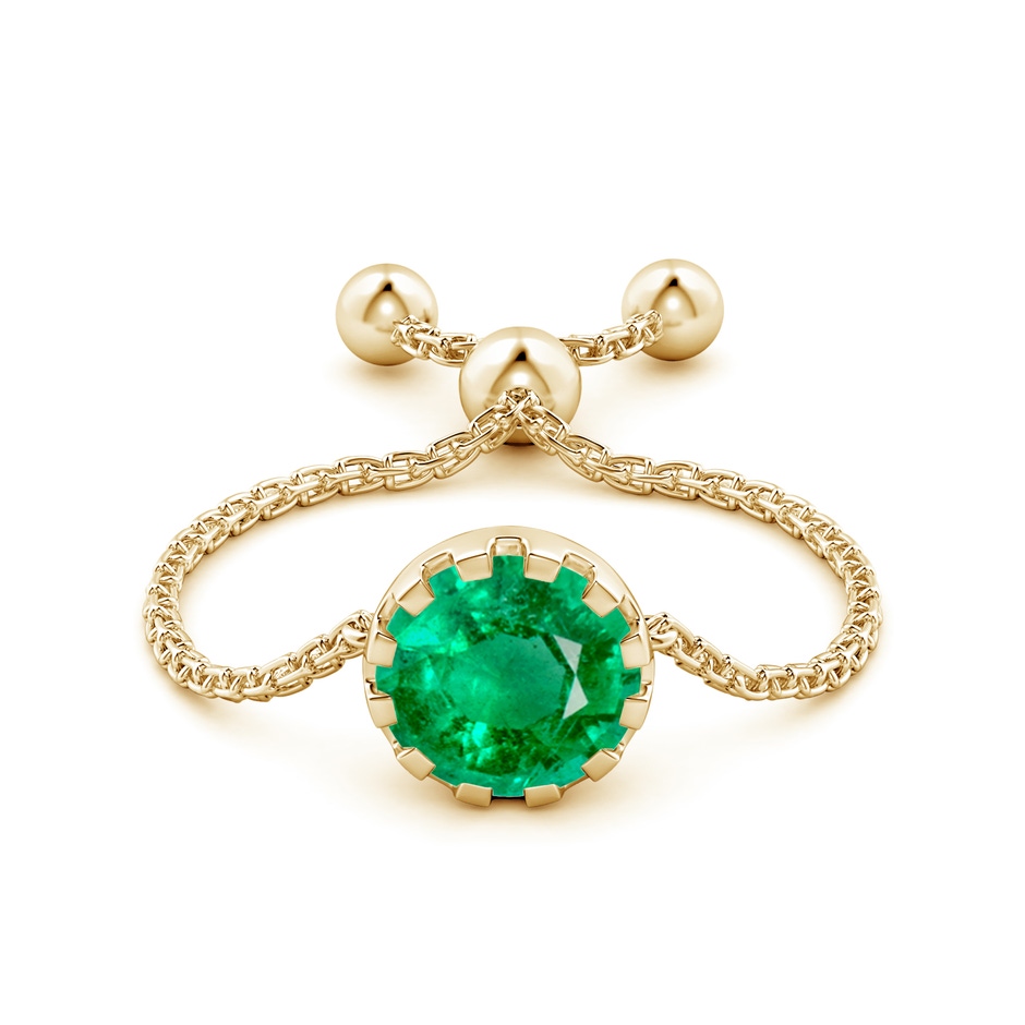 6mm AAA Multi Prong-Set Emerald Solitaire Bolo Ring in Yellow Gold side-1