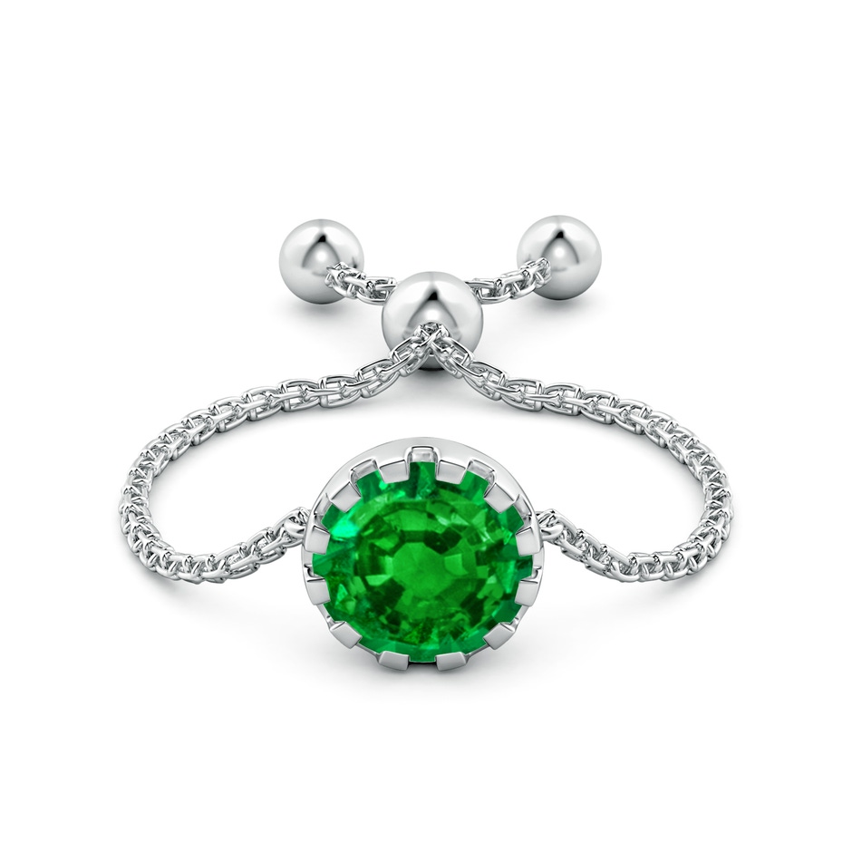 6mm Lab-Grown Multi Prong-Set Emerald Solitaire Bolo Ring in White Gold side-1