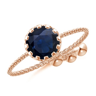 6mm A Multi Prong-Set Sapphire Solitaire Bolo Ring in Rose Gold