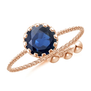 6mm AA Multi Prong-Set Sapphire Solitaire Bolo Ring in Rose Gold