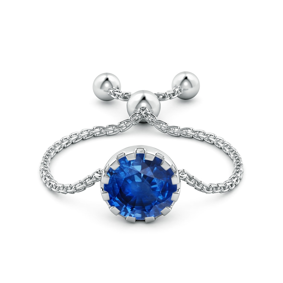 6mm AAA Multi Prong-Set Sapphire Solitaire Bolo Ring in White Gold side-1