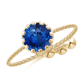 6mm AAA Multi Prong-Set Sapphire Solitaire Bolo Ring in Yellow Gold