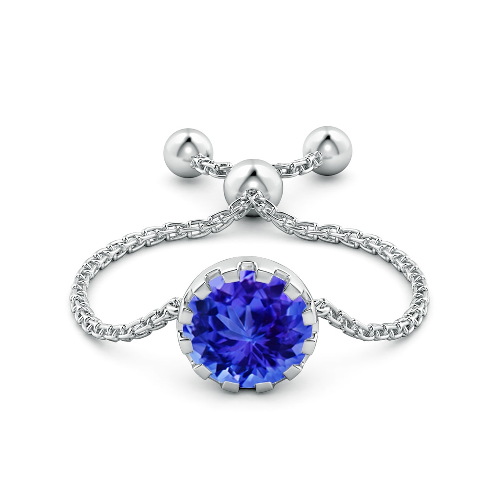 6mm AAA Multi Prong-Set Tanzanite Solitaire Bolo Ring in White Gold Side-1