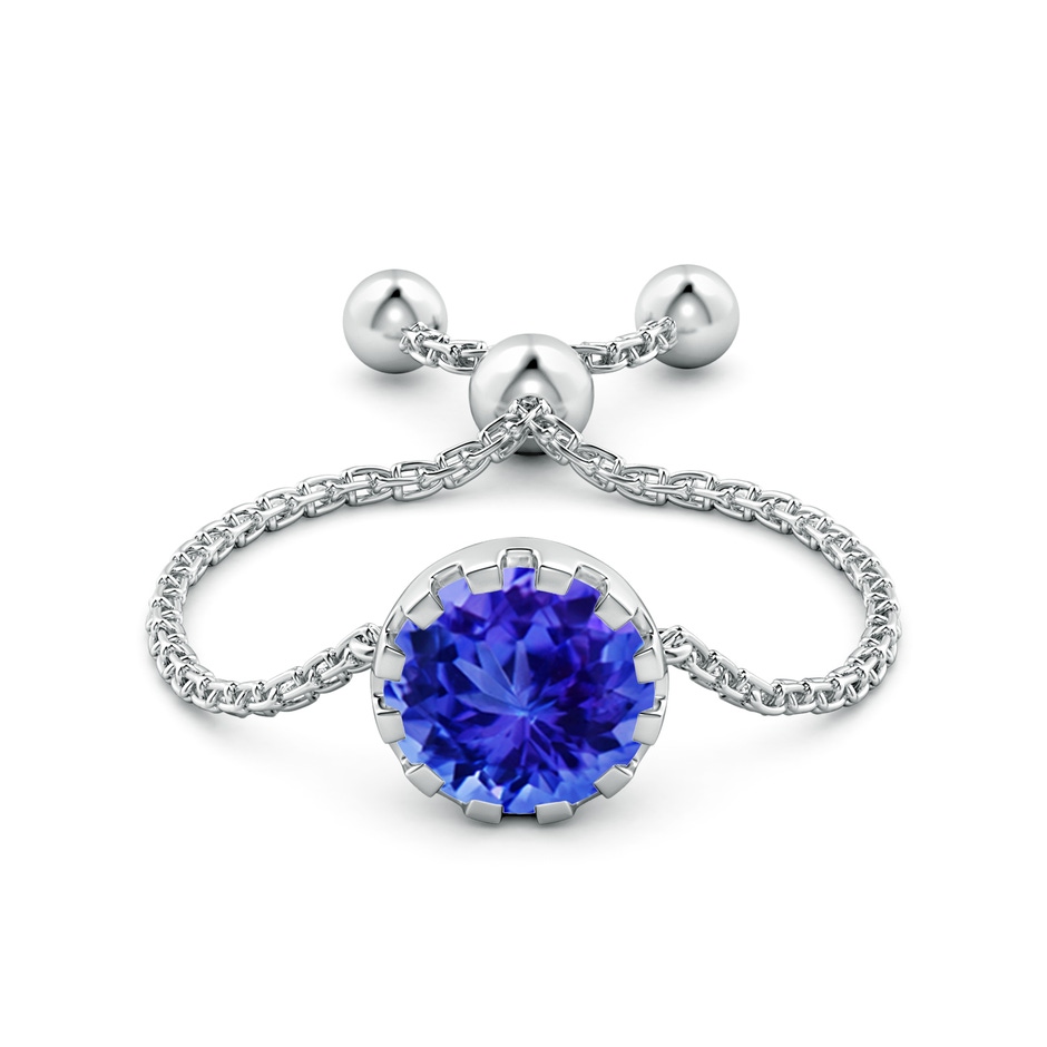 6mm AAA Multi Prong-Set Tanzanite Solitaire Bolo Ring in White Gold side-1