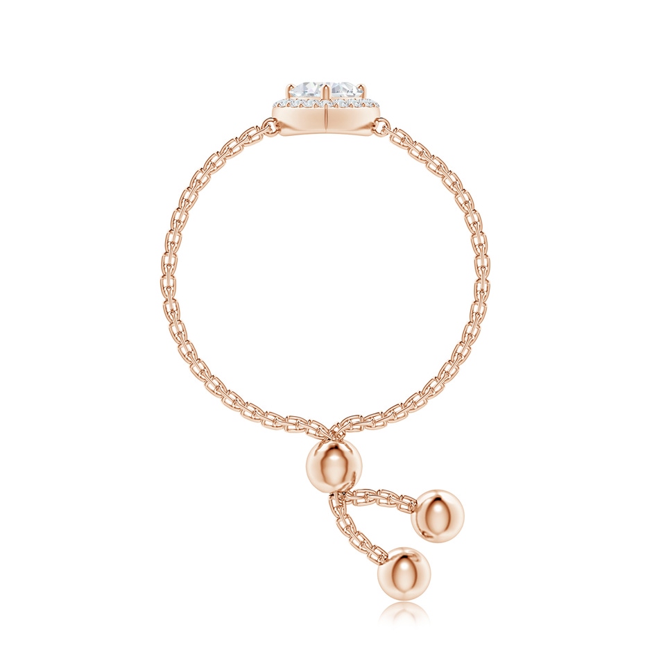 4mm GVS2 Heart-Shaped Diamond Bolo Ring with Halo in Rose Gold side-2