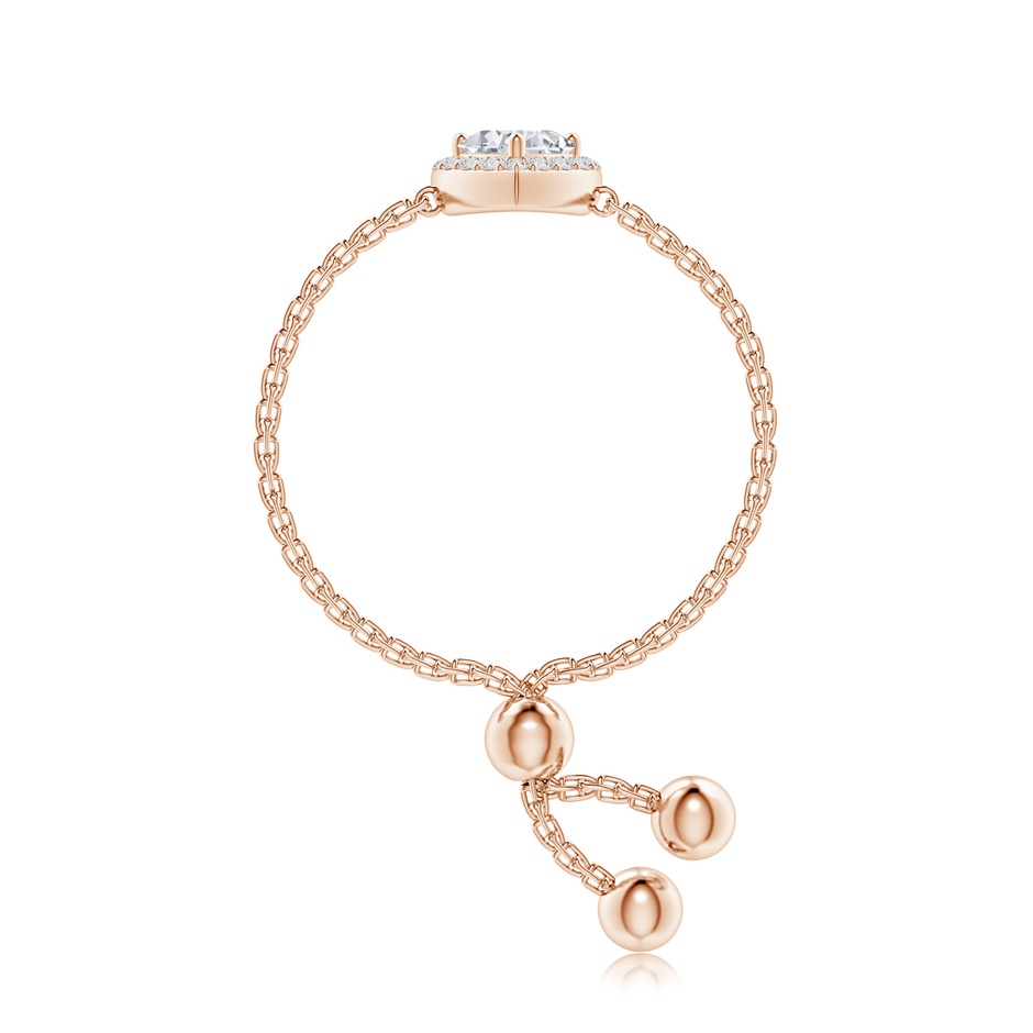 4mm HSI2 Heart-Shaped Diamond Bolo Ring with Halo in Rose Gold side-2