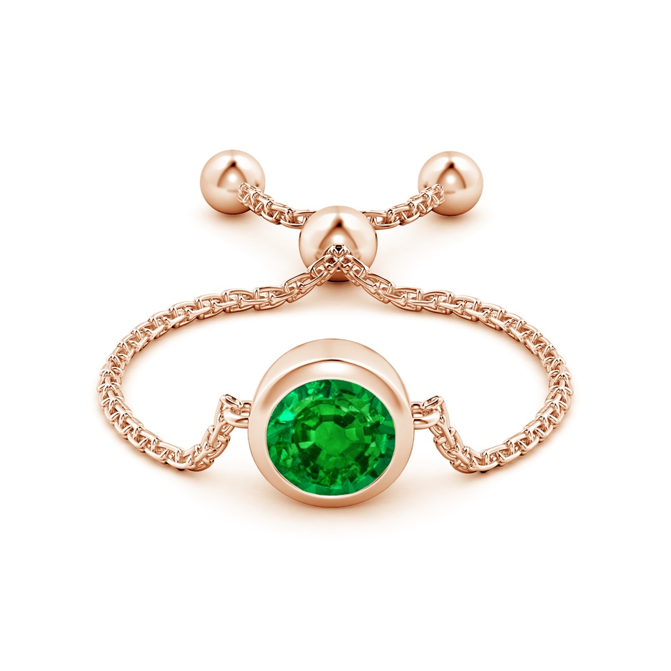 5mm Lab-Grown Bezel-Set Round Emerald Solitaire Bolo Ring in Rose Gold side-1