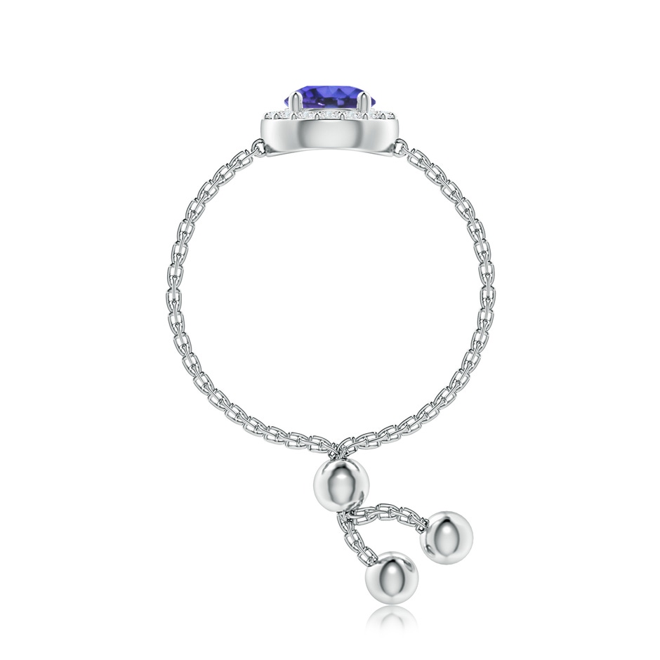 5mm AAA Round Tanzanite Bolo Ring with Diamond Halo in White Gold side-2