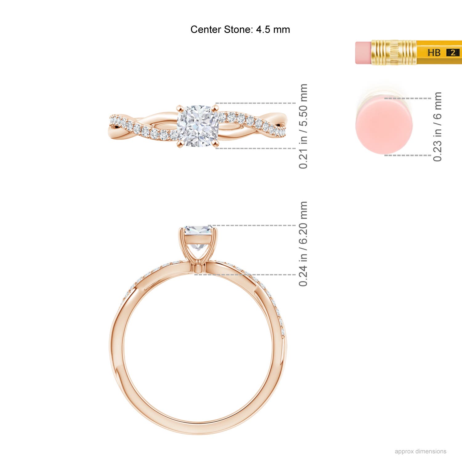 G, VS2 / 0.49 CT / 14 KT Rose Gold