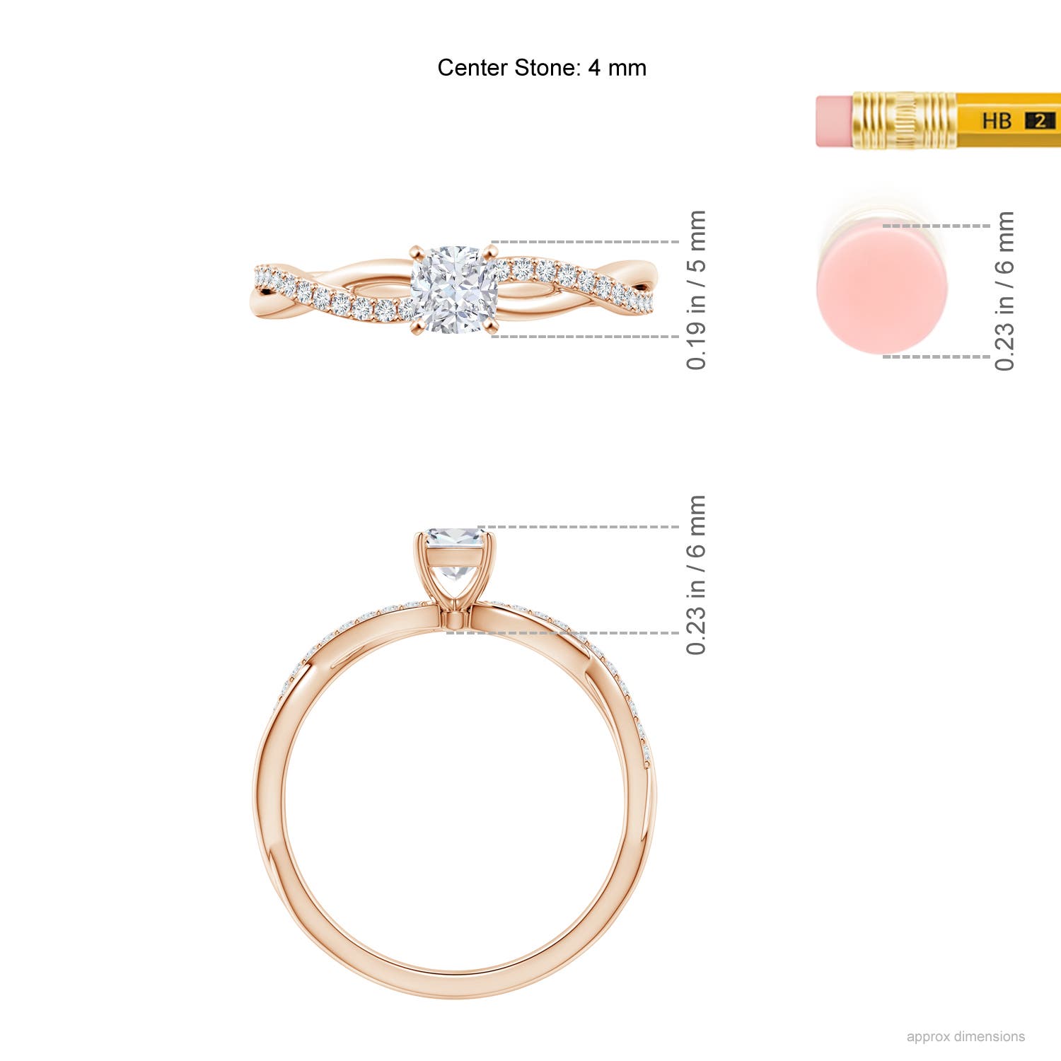 G, VS2 / 0.36 CT / 14 KT Rose Gold