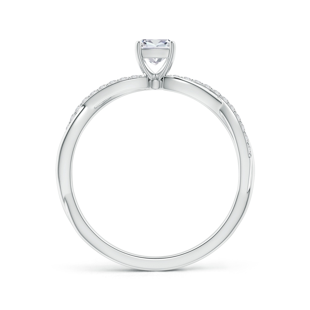 4mm HSI2 Cushion Diamond Infinity Twist Shank Ring with Accents in White Gold - side 199