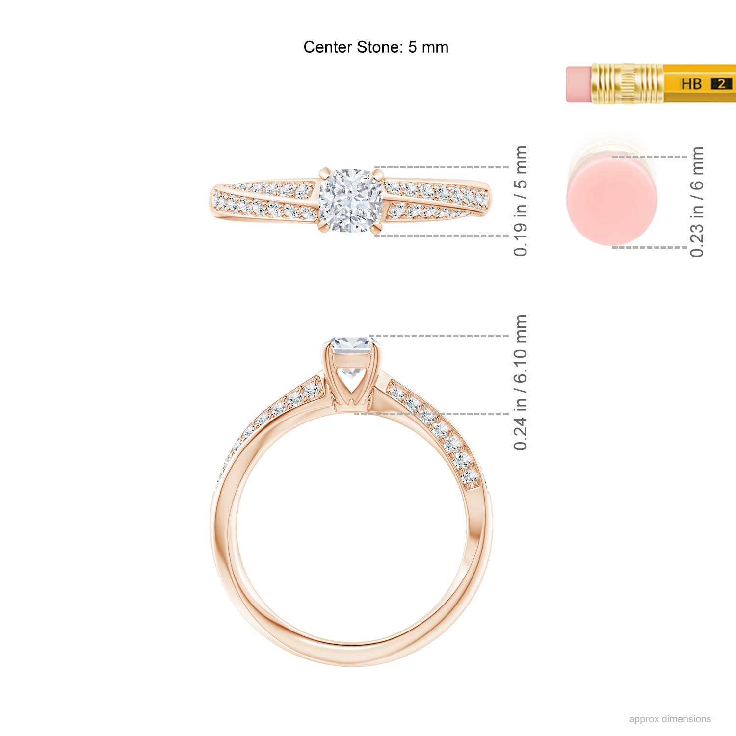 G, VS2 / 0.66 CT / 14 KT Rose Gold