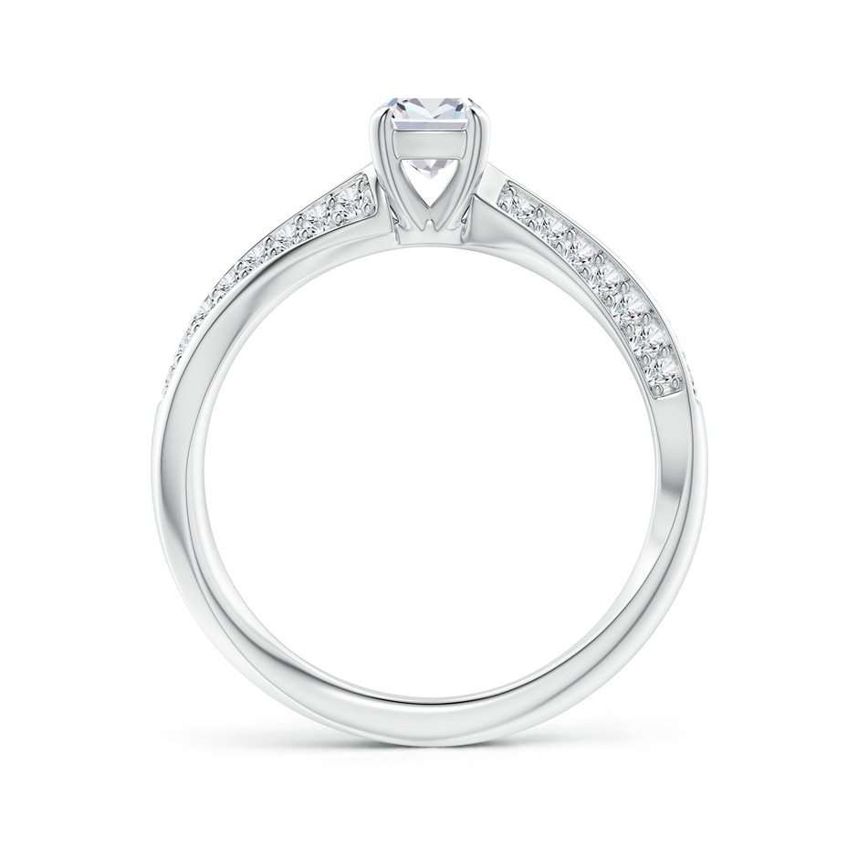 4.5mm GVS2 Cushion Diamond Twist Shank Ring with Double Row Accents in White Gold side-1