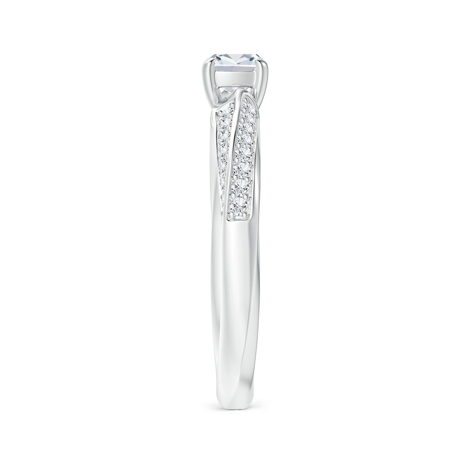 4.5mm GVS2 Cushion Diamond Twist Shank Ring with Double Row Accents in White Gold side-2