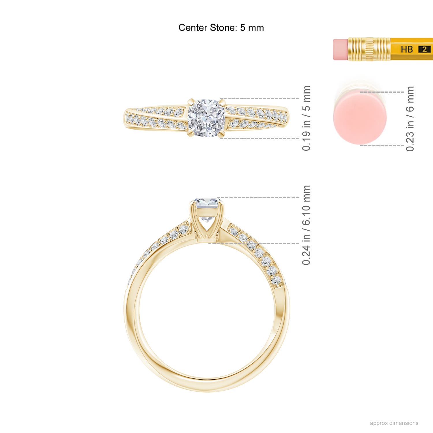 H, SI2 / 0.66 CT / 14 KT Yellow Gold