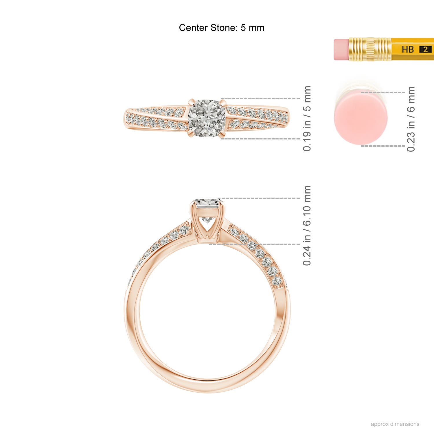 K, I3 / 0.66 CT / 14 KT Rose Gold