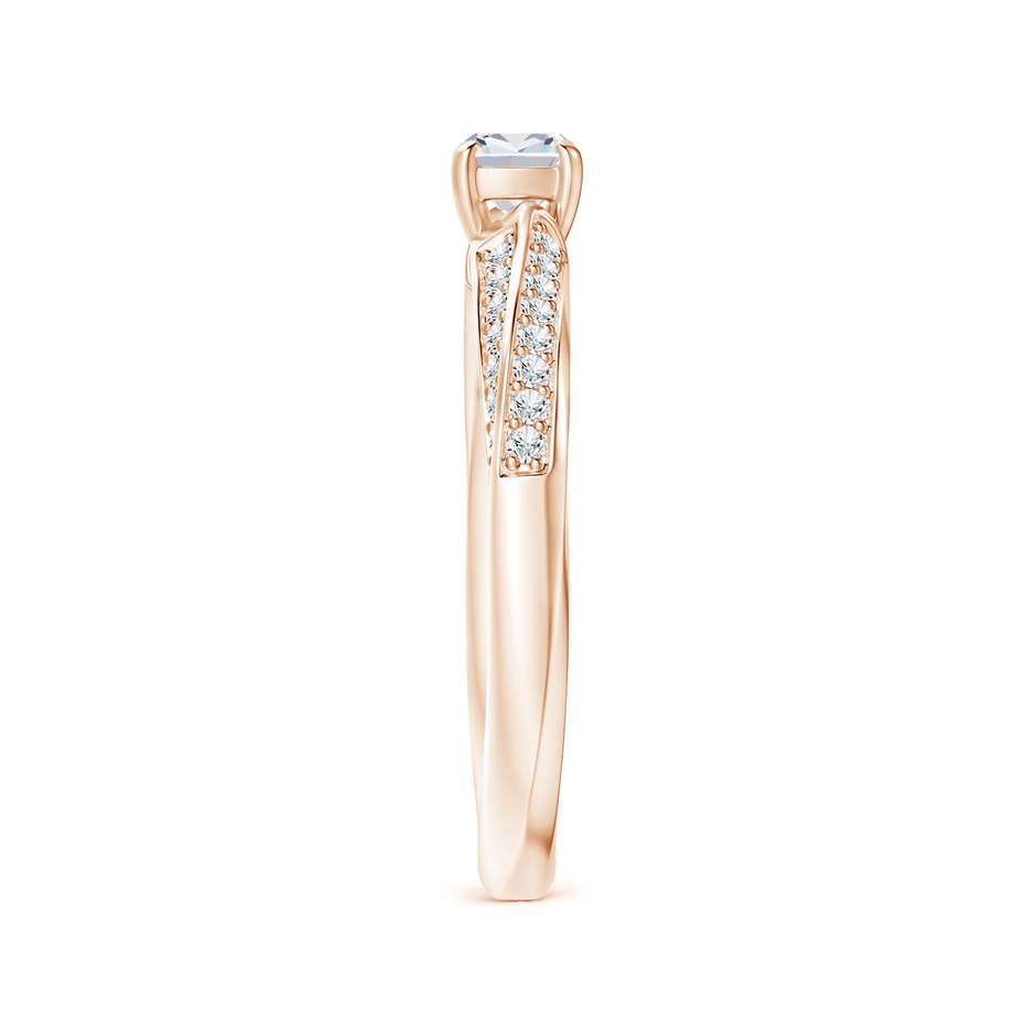 4mm GVS2 Cushion Diamond Twist Shank Ring with Double Row Accents in Rose Gold side-2