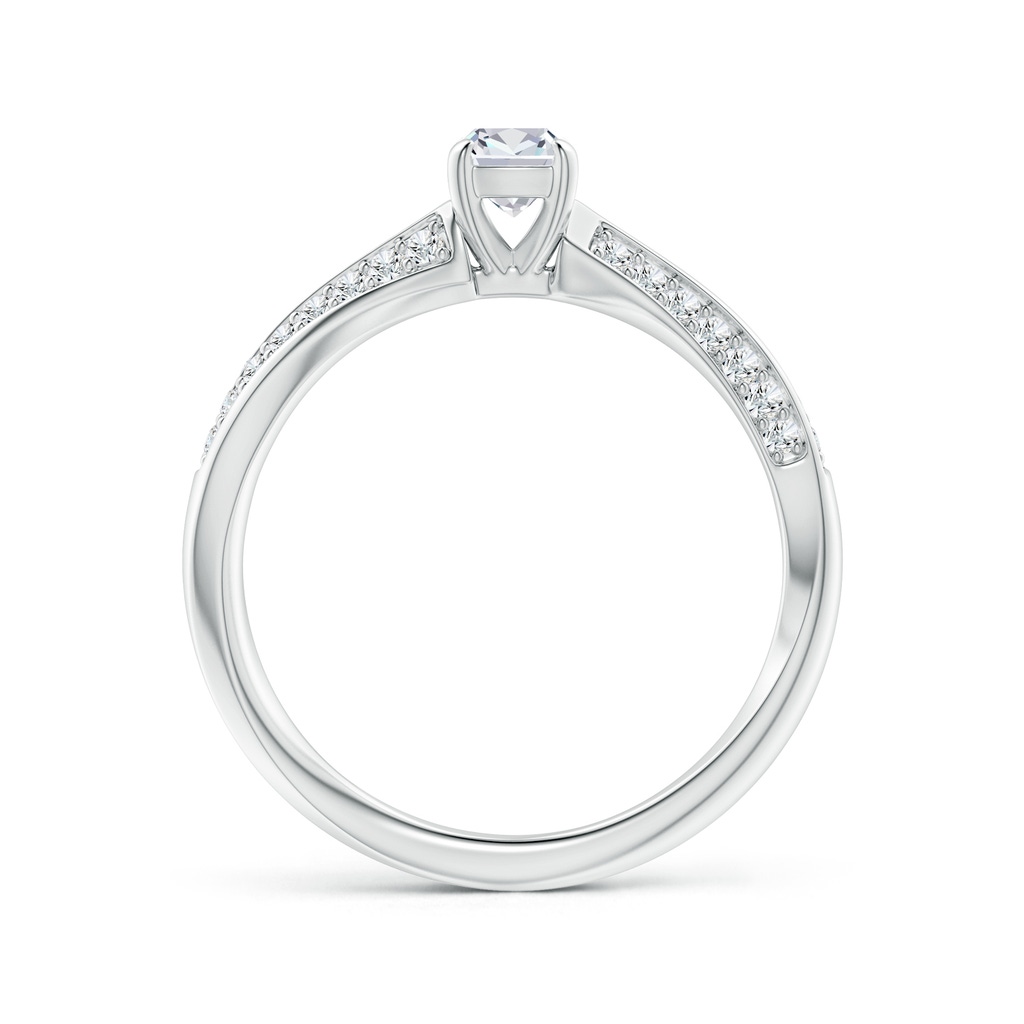 4mm GVS2 Cushion Diamond Twist Shank Ring with Double Row Accents in White Gold - side_1