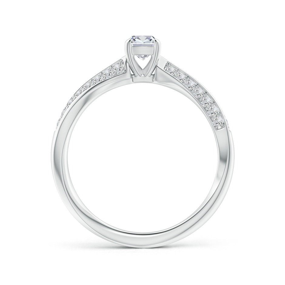 4mm HSI2 Cushion Diamond Twist Shank Ring with Double Row Accents in White Gold side-1